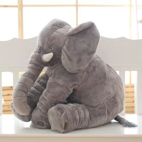 Soft Comfort Elephant Plush Toy Accompany Sleeping Baby Sleep Child Pillow Leather Shell (Option: Grey-60cm)
